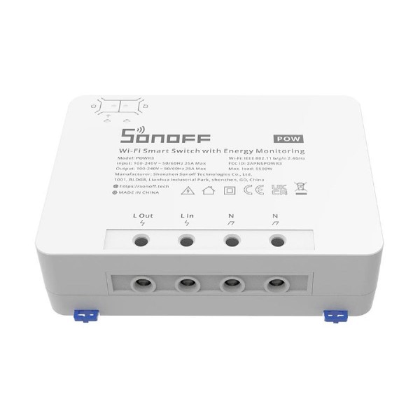 SONOFF smart διακόπτης παρακολούθησης ισχύος POWR3, WiFi, 25A, λευκός