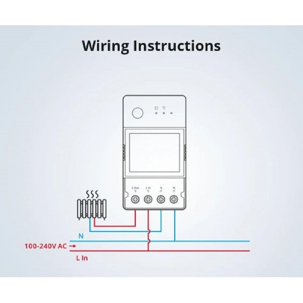 SONOFF smart διακόπτης παρακολούθησης ισχύος POWR320D, Wi-Fi, 20A