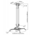 BRATECK βάση projector οροφής PRB-18M, 13.5kg