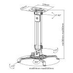 BRATECK βάση projector οροφής PRB-18S, 13.5kg