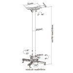 BRATECK βάση projector οροφής PRB-20-01L, 35kg