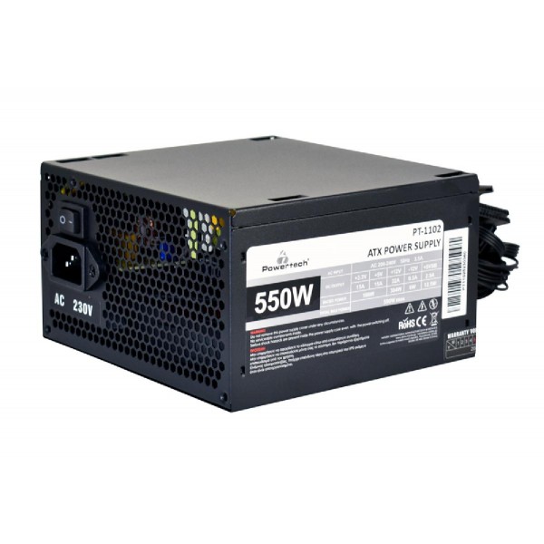 POWERTECH τροφοδοτικό για PC PT-1102, 550W, ATX, 120mm Fan