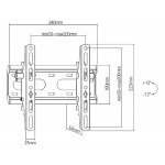 POWERTECH επιτοίχια βάση PT-1126 για τηλεόραση 23-43", έως 45kg