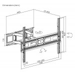 POWERTECH επιτοίχια βάση PT-1130 για τηλεόραση 37-80", full motion, 40kg