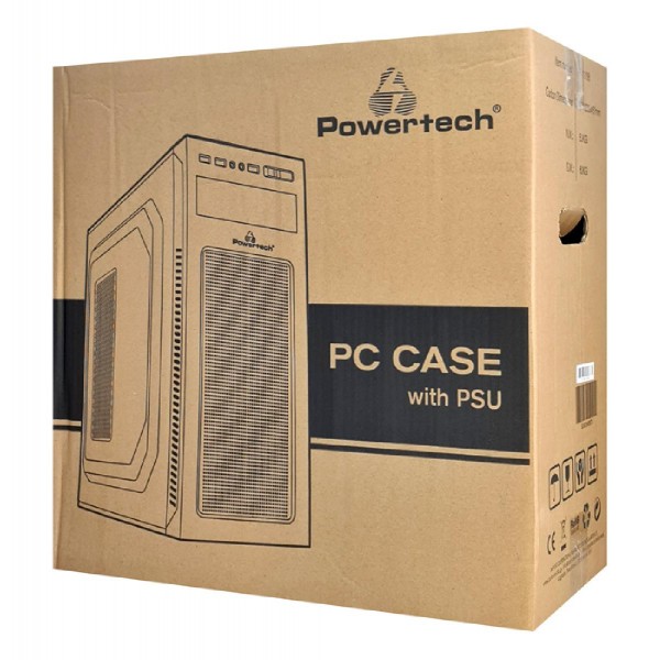 POWERTECH PC Case PT-1168 με 550W PSU, ATX, 418x200x416mm, μαύρο