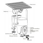 POWERTECH smart ηλιακή κάμερα PT-1176, 4MP, 4G, SD, PTZ, IP65
