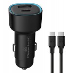 POWERTECH φορτιστής αυτοκινήτου PT-1230, καλώδιο, USB/USB-C, 48W, μαύρος