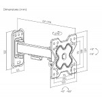 POWERTECH επιτοίχια βάση PT-1277 για τηλεόραση 13-32", full motion, 20kg