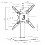 POWERTECH επιτραπέζια βάση PT-1281 για τηλεόραση 23-55", 40kg