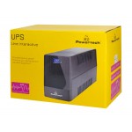 POWERTECH UPS Line Interactive PT-1800LCD με οθόνη, 1800VA, 1080W, 4x Schuko, 2x RJ45/RJ11, USB Type B