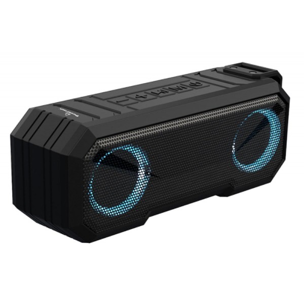 POWERTECH φορητό ηχείο & power bank PT-988 16W RMS, FM, RGB, IPX7, μαύρο