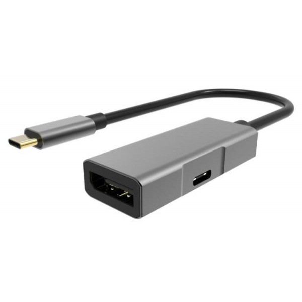 POWERTECH αντάπτορας USB Type-C σε DisplayPort + PD PTH-054, 4K, γκρι