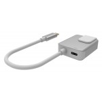 POWERTECH αντάπτορας USB Type-C σε RJ45+PD PTH-056, 10/100/1000M, ασημί