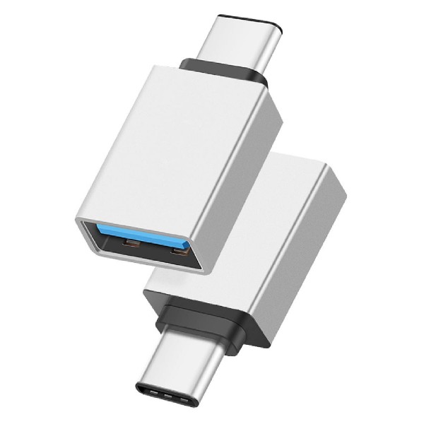 POWERTECH αντάπτορας USB-C αρσενικό σε USB 3.0 θηλυκό PTH-062, ασημί