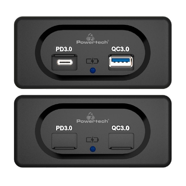 POWERTECH πρίζα USB για σκάφη & οχήματα PTL-008, USB & USB-C, 36W