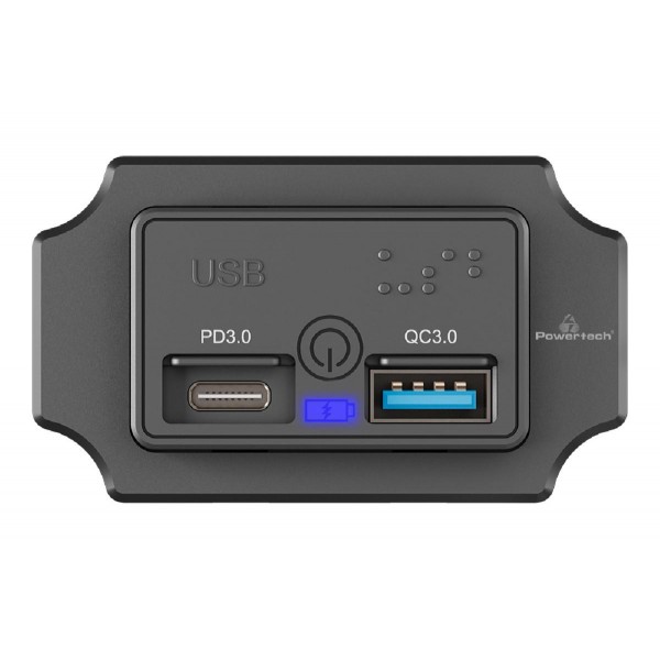 POWERTECH πρίζα USB για σκάφη & οχήματα PTL-009, USB & USB-C, 36W