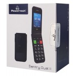 POWERTECH Κινητό Τηλέφωνο Sentry Dual II, 2 οθόνες, SOS Call, μαύρο