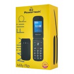 POWERTECH κινητό τηλέφωνο Milly Flip, 2.4", dual SIM, πλήκτρο SOS, μαύρο