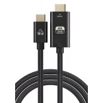 POWERTECH καλώδιο USB-C σε HDMI PTR-0137, 4K/60Hz, 10.2Gbit/s, 1m, μαύρο