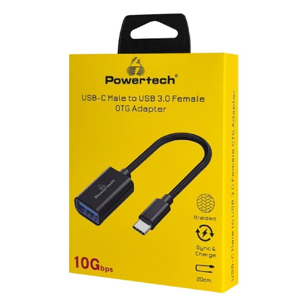 POWERTECH αντάπτορας USB-C σε USB 3.0 PTR-0146, 10 Gbps, γκρι