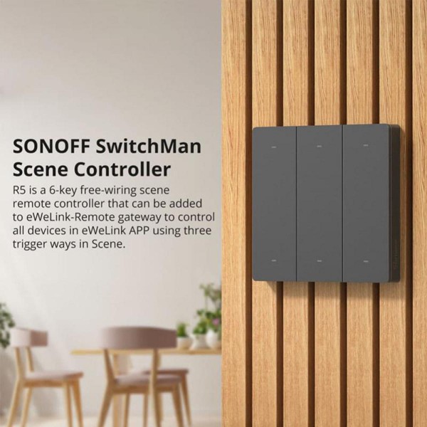 SONOFF smart διακόπτης R5W με 6x πλήκτρα, Wi-Fi, λευκός