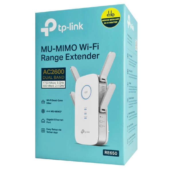 TP-LINK WiFi range extender RE650, dual-band, AC2600, Ver. 1.0