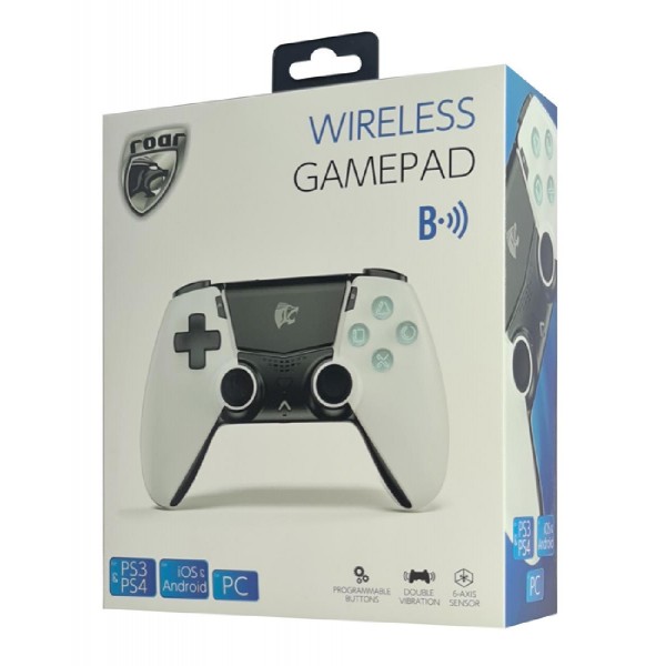 ROAR bluetooth gamepad RR-0021 για PS3/PS4, PC, iOs & android, λευκό