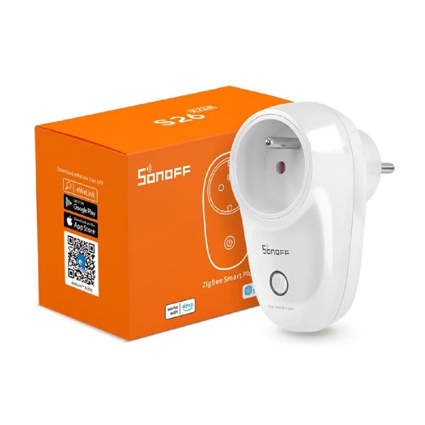 SONOFF smart αντάπτορας ρεύματος S26R2ZBTPF μονός, ZigBee, 4000W, λευκός