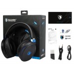 SADES gaming headset Warden I, wireless & wired. multiplatform BT, μαύρο