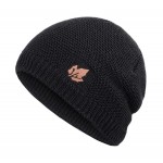 Πλεκτός σκούφος beanie SHO-0004, unisex, μαύρος