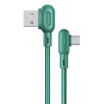 USAMS καλώδιο USB-C σε USB US-SJ457, 2.1A, γωνιακό, 1.2m, πράσινο