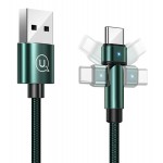 USAMS καλώδιο USB-C σε USB SJ477, περιστρεφόμενο βύσμα, 2A, 1m, πράσινο