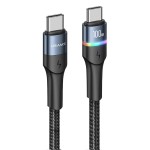 USAMS καλώδιο USB Type-C US-SJ537, 100W/5A, PD, 1.2m, μαύρο