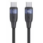 USAMS καλώδιο USB-C σε USB-C US-SJ632, 100W PD, 1.2m, μαύρο