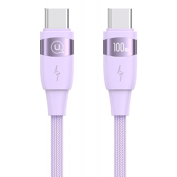 USAMS καλώδιο USB-C σε USB-C US-SJ632, 100W PD, 1.2m, μωβ