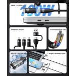 USAMS καλώδιο USB/USB-C σε 3 in 1 US-SJ646, PD 100W, 2m, μαύρο