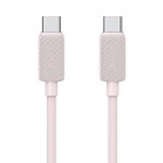 USAMS καλώδιο USB-C σε USB-C US-SJ691, 60W, 480Mbps, 1m, ροζ