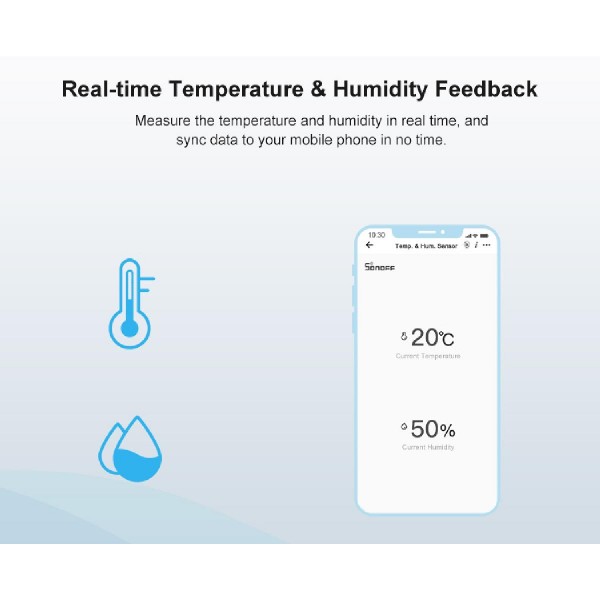 SONOFF smart αισθητήρας θερμοκρασίας & υγρασίας SNZB-02, ZigBee