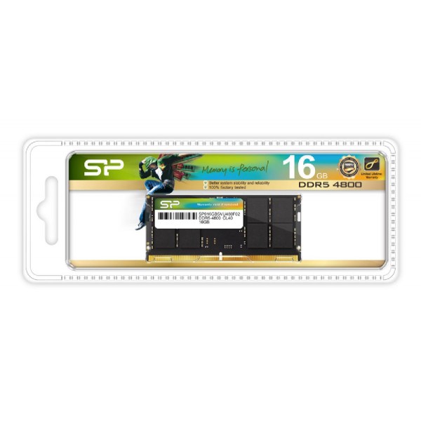 SILICON POWER μνήμη DDR5 SODIMM SP016GBSVU480F02, 16GB, 4800MHz, CL40