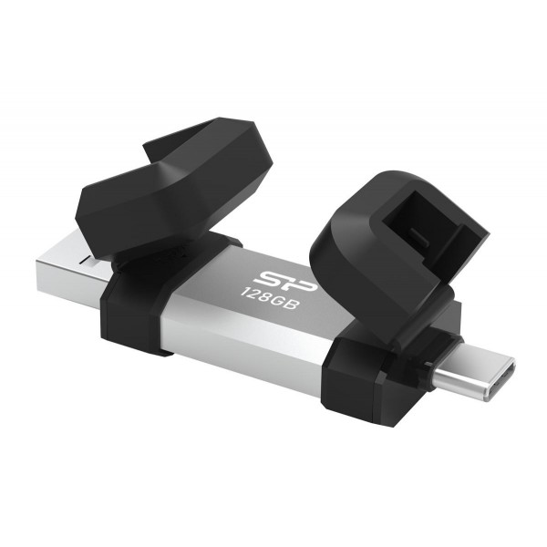 SILICON POWER USB Flash Drive C51, USB/USB-C, 128GB, 120MBps, ασημί