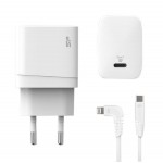 SILICON POWER φορτιστής τοίχου QM10 με καλώδιο, USB-C, 18W, MFi, λευκός