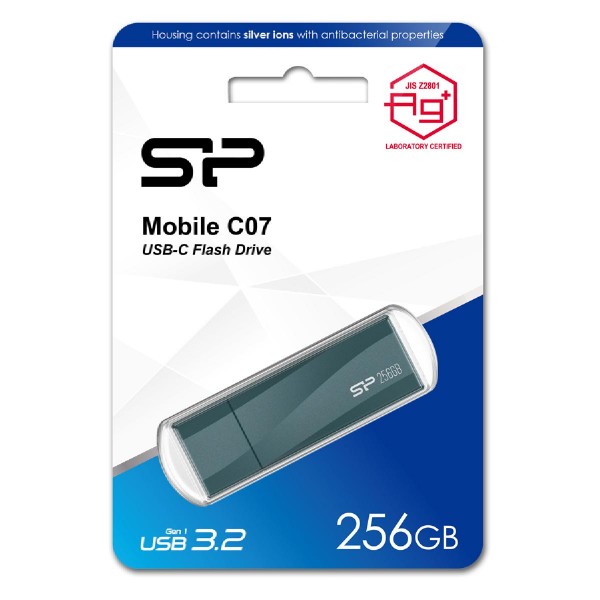 SILICON POWER USB-C Flash Drive Mobile C07, 256GB, USB 3.2, μπλε