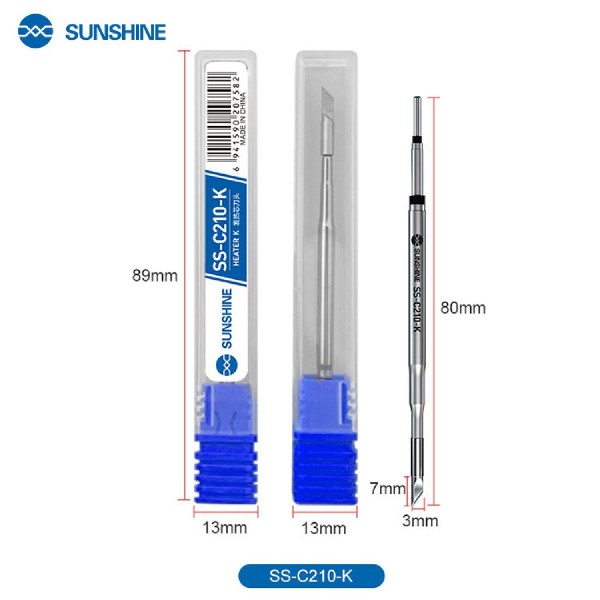 SUNSHINE soldering iron tip SS-C210 τύπου K, για T210, 80mm