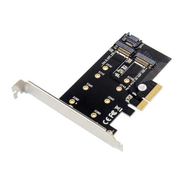 POWERTECH κάρτα επέκτασης 4x PCIe σε M.2 B & M Key ST59