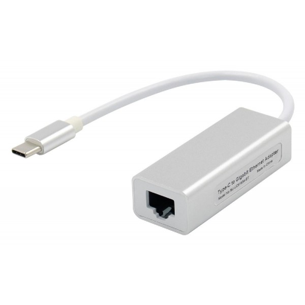 Μετατροπέας USB Type-C σε RJ45 ST735, 1000Mbps, RTL8153, ασημί