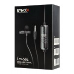 SYNCO μικρόφωνο Lav-S6E με clip-on, omnidirectional, 3.5mm, 6m, μαύρο