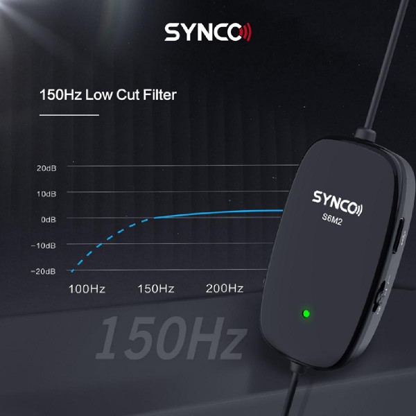 SYNCO μικρόφωνο Lav-S6M2, clip-on, omnidirectional, 3.5mm, 400mAh, μαύρο