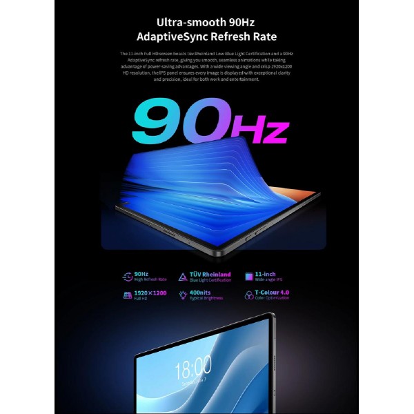 TECLAST tablet T50 Max, 11", 8/256GB, 4G, Android 14, 8000mAh, γκρι