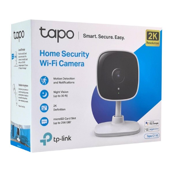 TP-LINK smart κάμερα Tapo C110, 2K, motion detection, Wi-Fi, Ver. 2.0