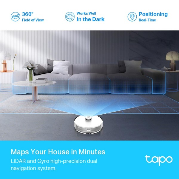 TP-LINK ρομποτική σκούπα Tapo RV30, LiDAR & Gyro, 4200Pa, Ver 1.2